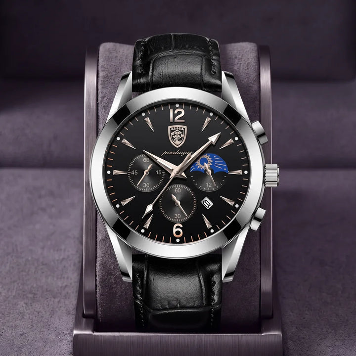 Fletcher | Vintage watch - Color:Black Leather/Silver