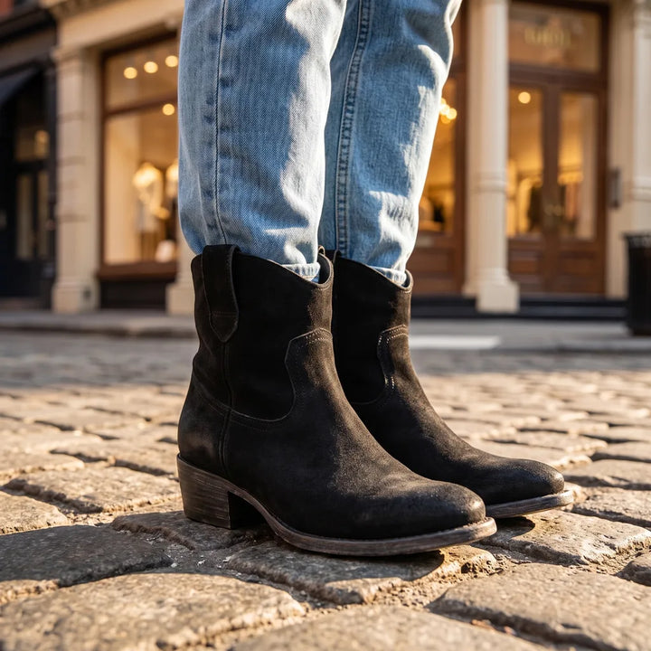 Women's Black Barlow Round Toe Boots