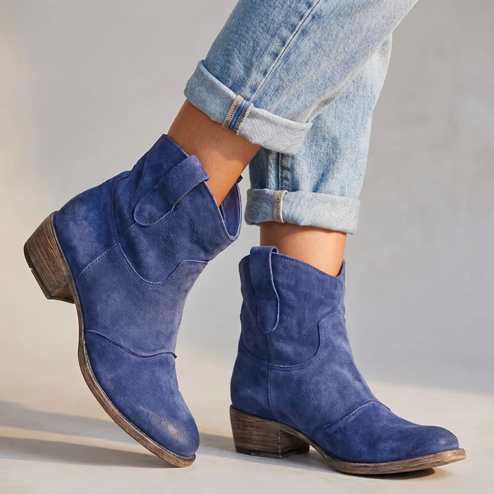 Flora | Women's Western Cowboy Boots - Color:Blue;Size:35