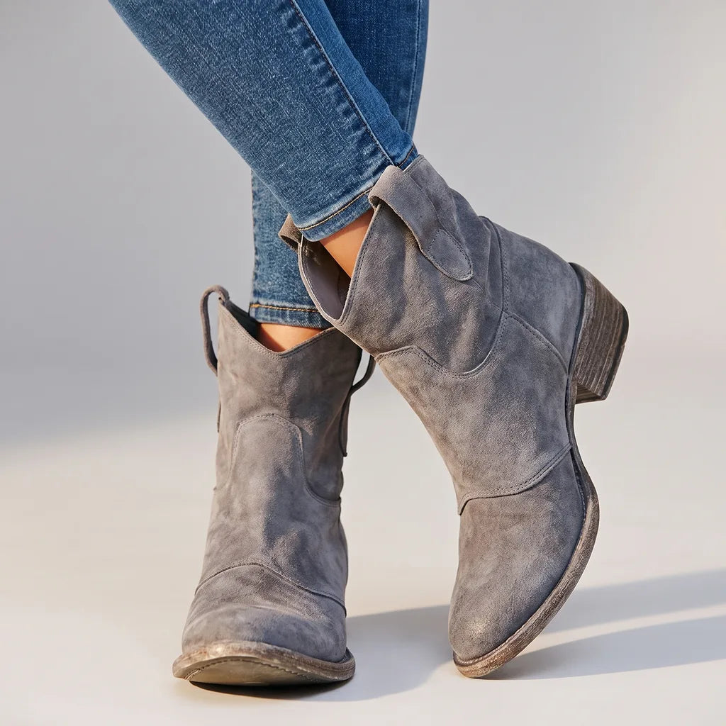 Flora | Women's Western Cowboy Boots - Color:Gray;Size:35