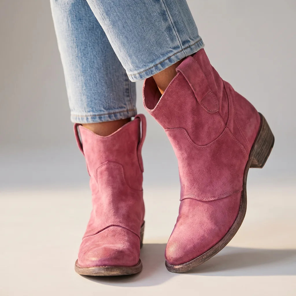 Flora | Women's Western Cowboy Boots - Color:Pink;Size:35
