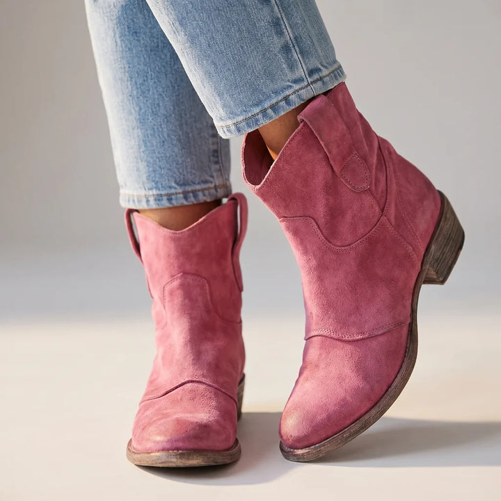 Flora | Women's Western Cowboy Boots - Color:Pink;Size:35