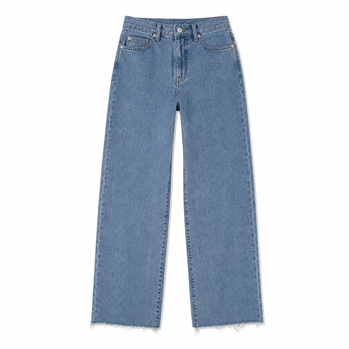 Frances | Mom Jeans Baggy Wide Leg Jeans - Color:Blue;Size:XS