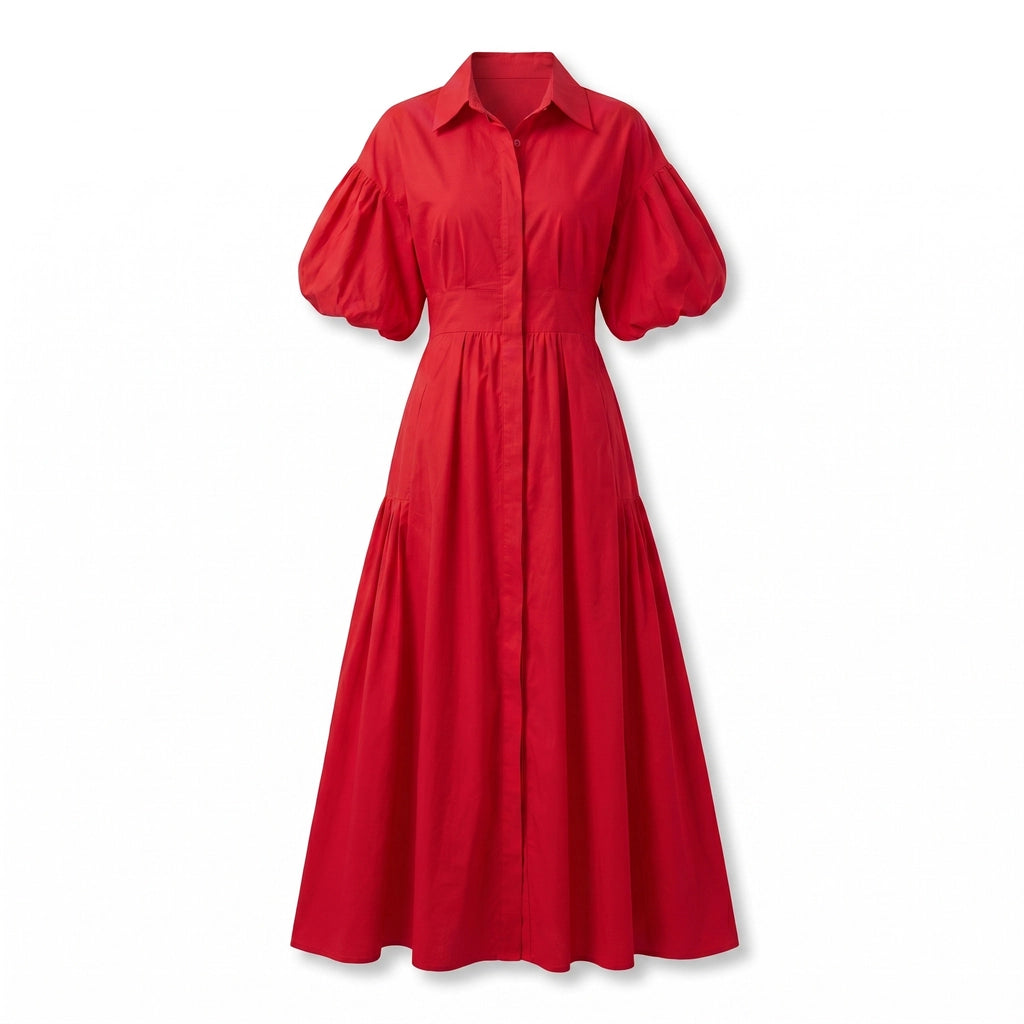 Frances Short Sleeve Maxi Dress - Color:Red;Size:XXS