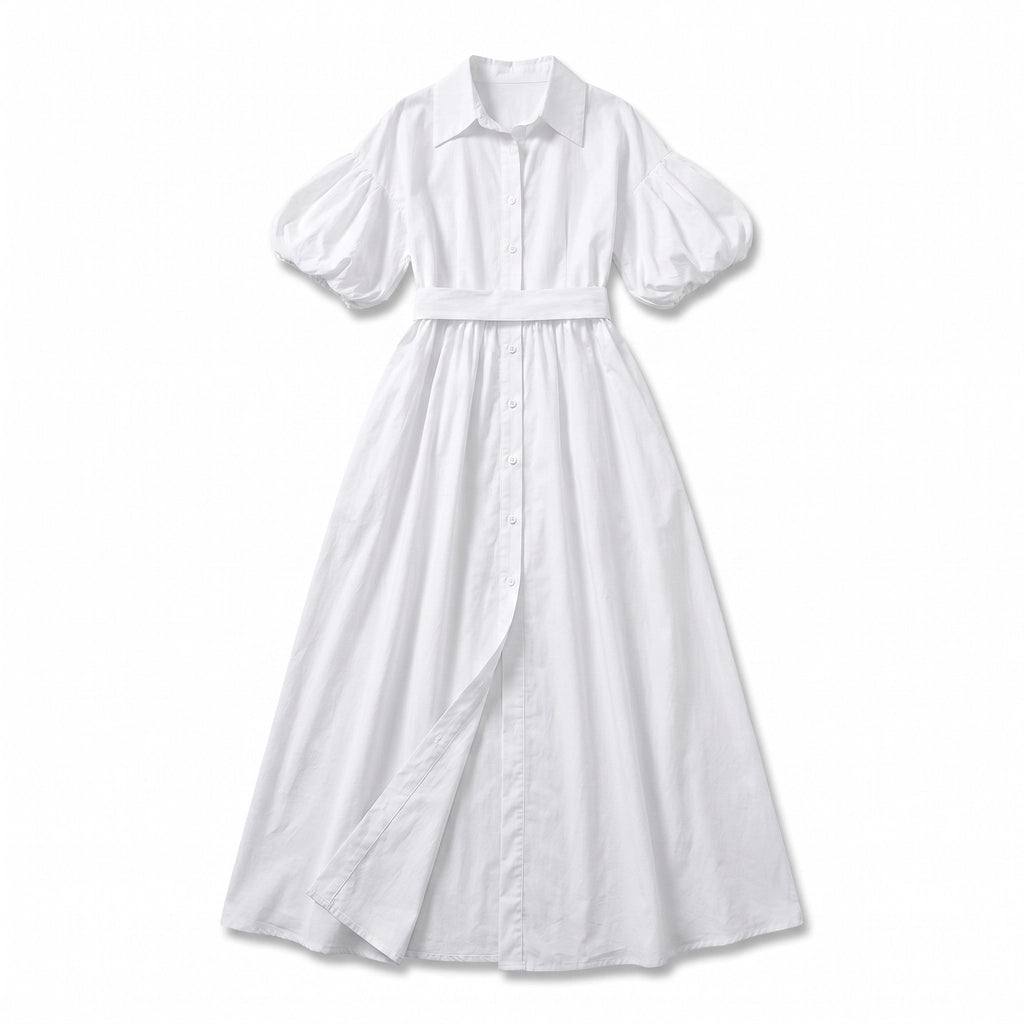Frances Short Sleeve Maxi Dress - Color:White;Size:XXS