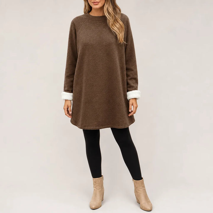 Francesca Oversized Lounge Sweater - Color:Brown;Size:S