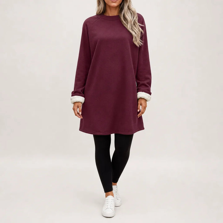 Francesca Oversized Lounge Sweater - Color:Red;Size:S