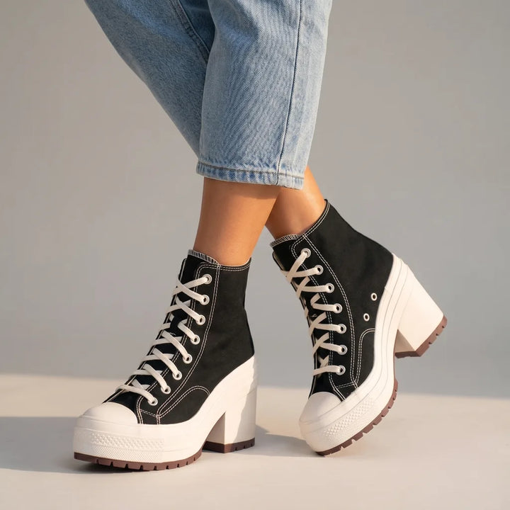Francesca Platform Sneakers - Color:Black;Size:36