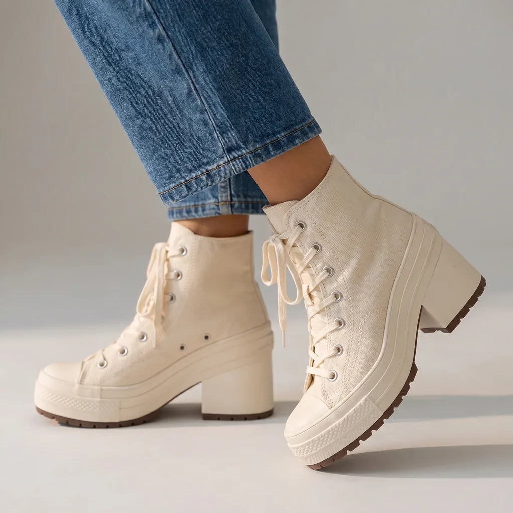 Francesca Platform Sneakers - Color:White;Size:36