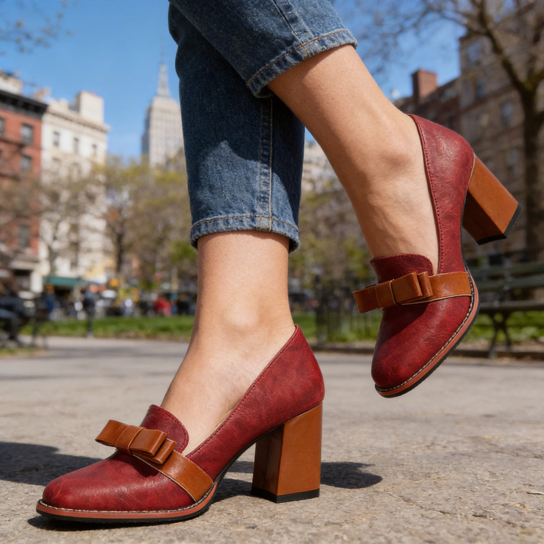 Abigail Bow Strap Loafers