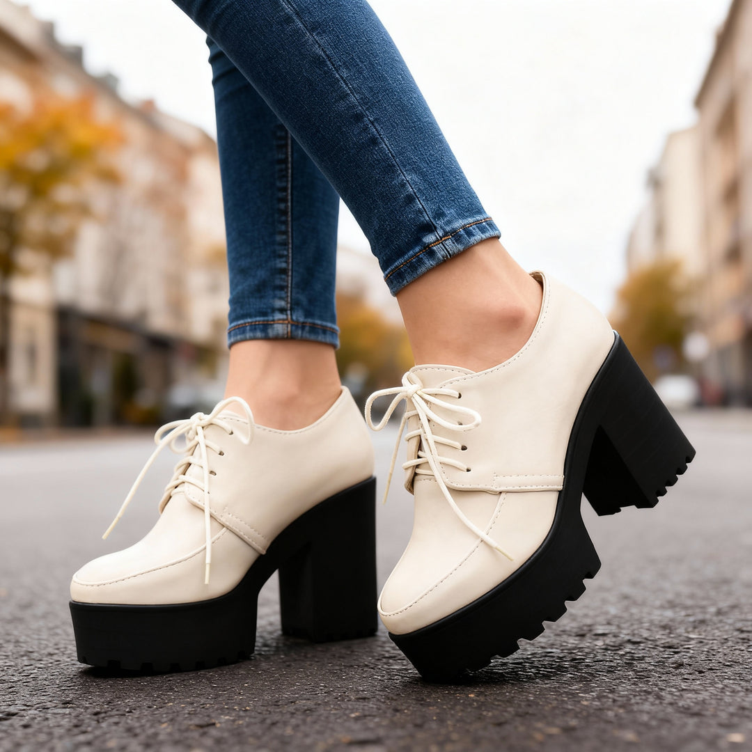 Jessica Lace-Up Block Heels