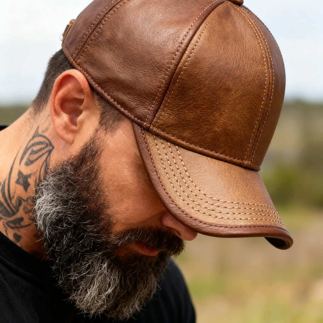 Backwoods Leather Cap