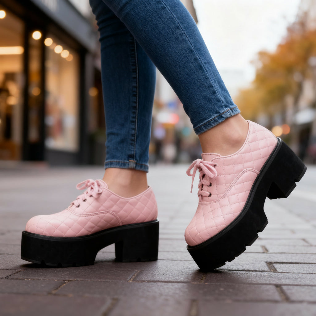 Georgina Quilted Lace-Ups