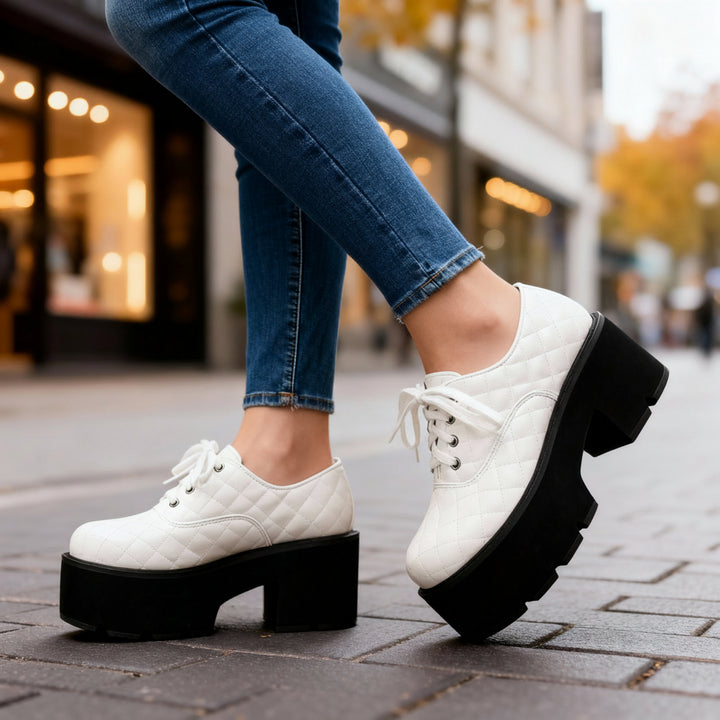 Georgina Quilted Lace-Ups