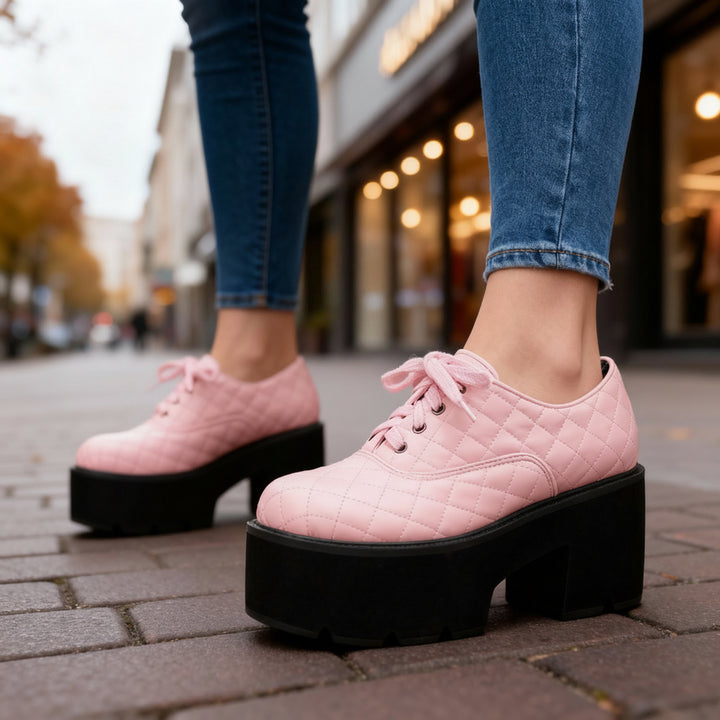 Georgina Quilted Lace-Ups