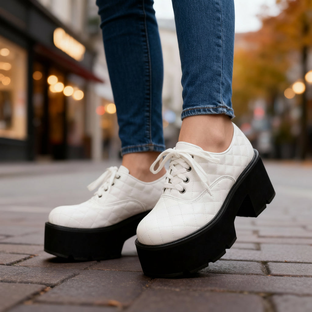 Georgina Quilted Lace-Ups