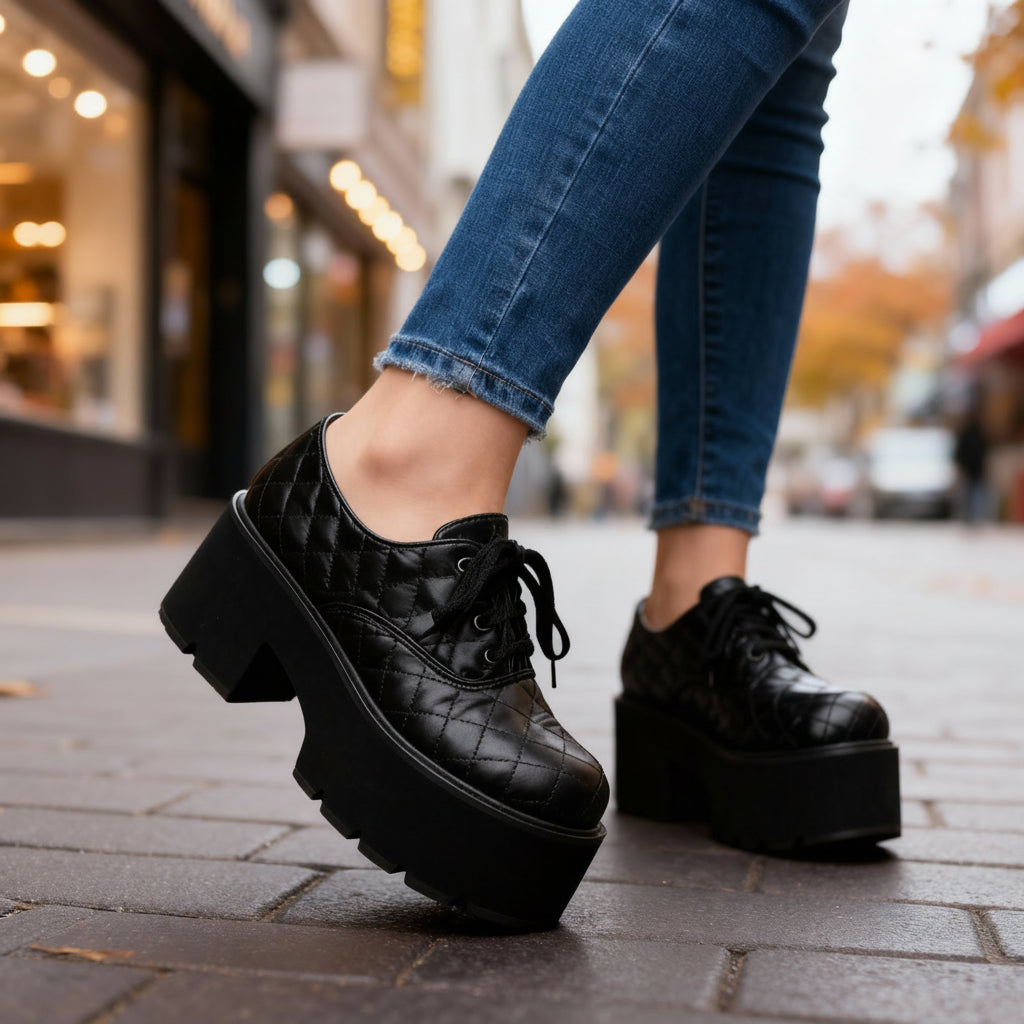 Georgina Quilted Lace-Ups