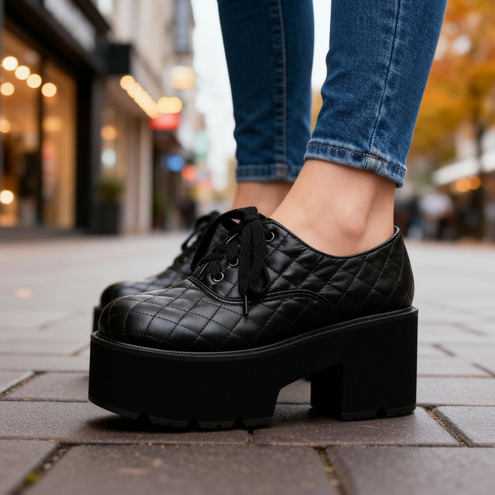 Georgina Quilted Lace-Ups