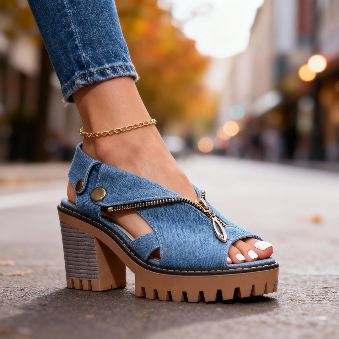 Roxanne Denim Heels