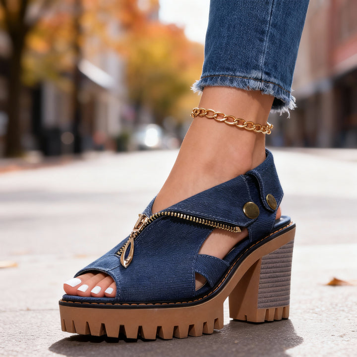 Roxanne Denim Heels