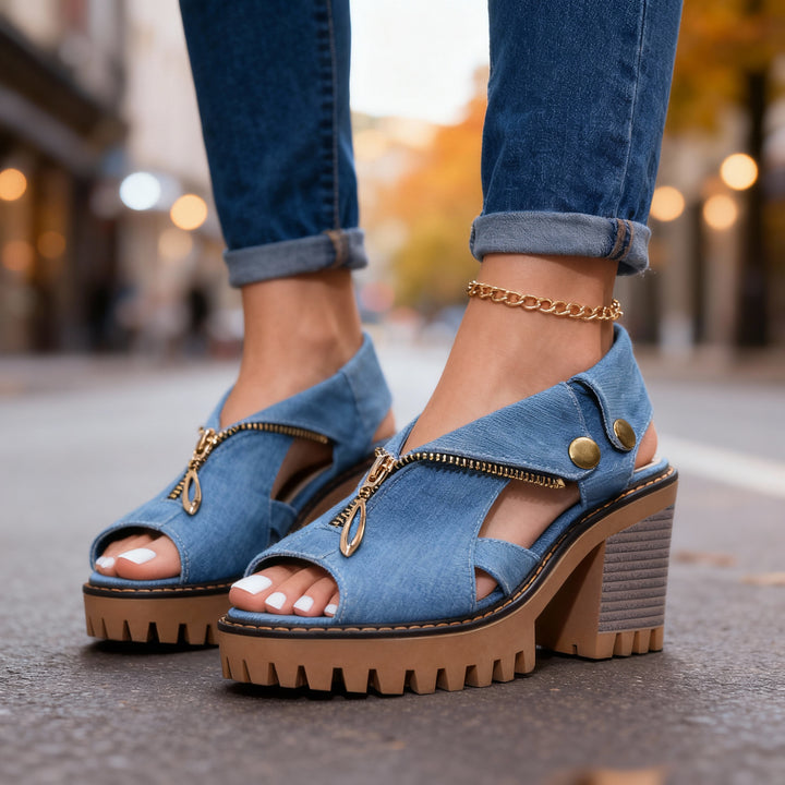Roxanne Denim Heels