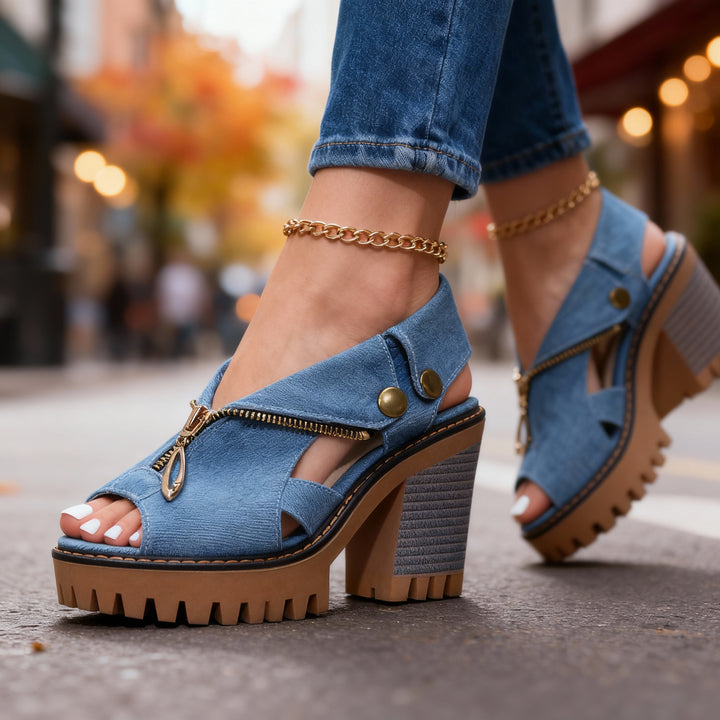 Roxanne Denim Heels
