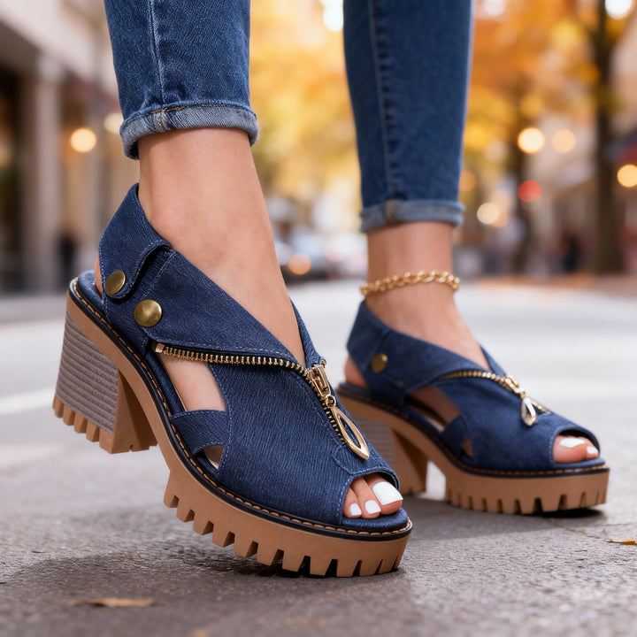 Roxanne Denim Heels