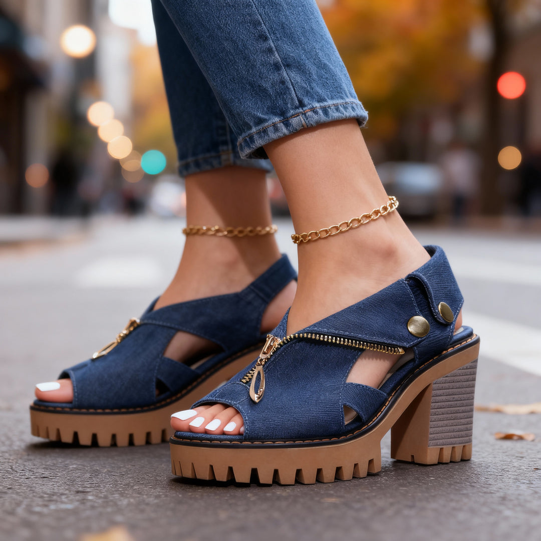 Roxanne Denim Heels