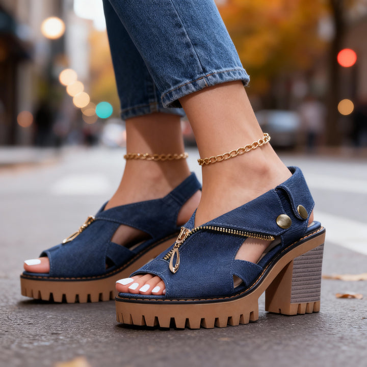 Roxanne Denim Heels