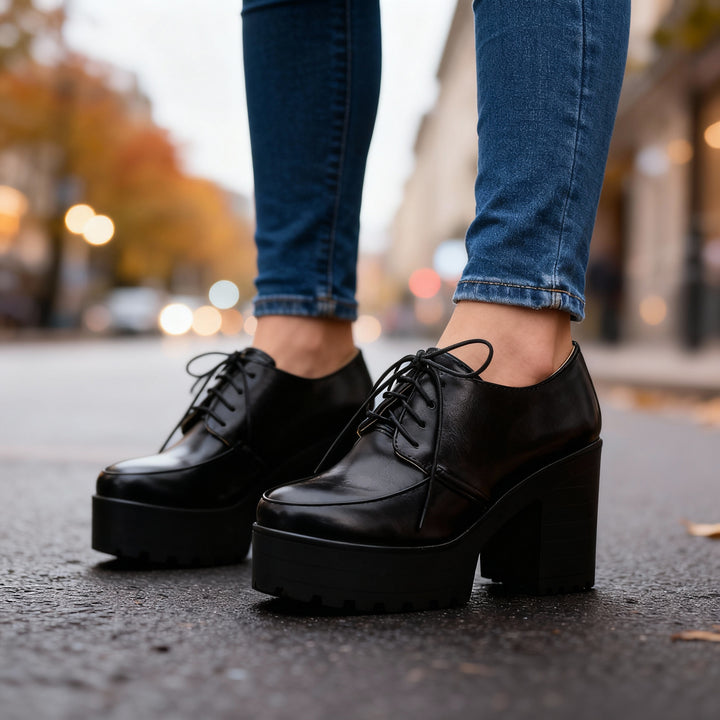 Jessica Lace-Up Block Heels