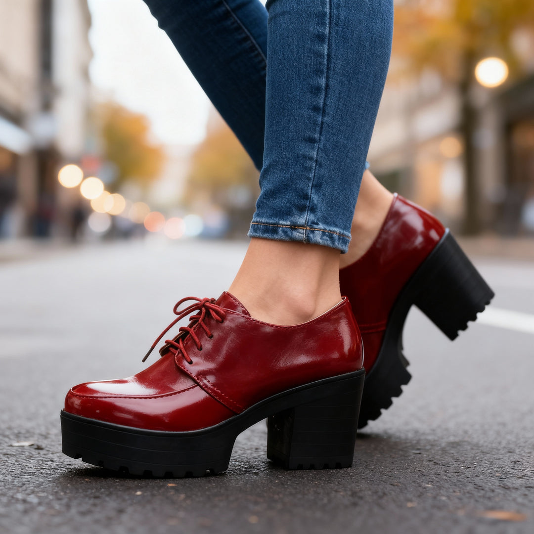 Jessica Lace-Up Block Heels