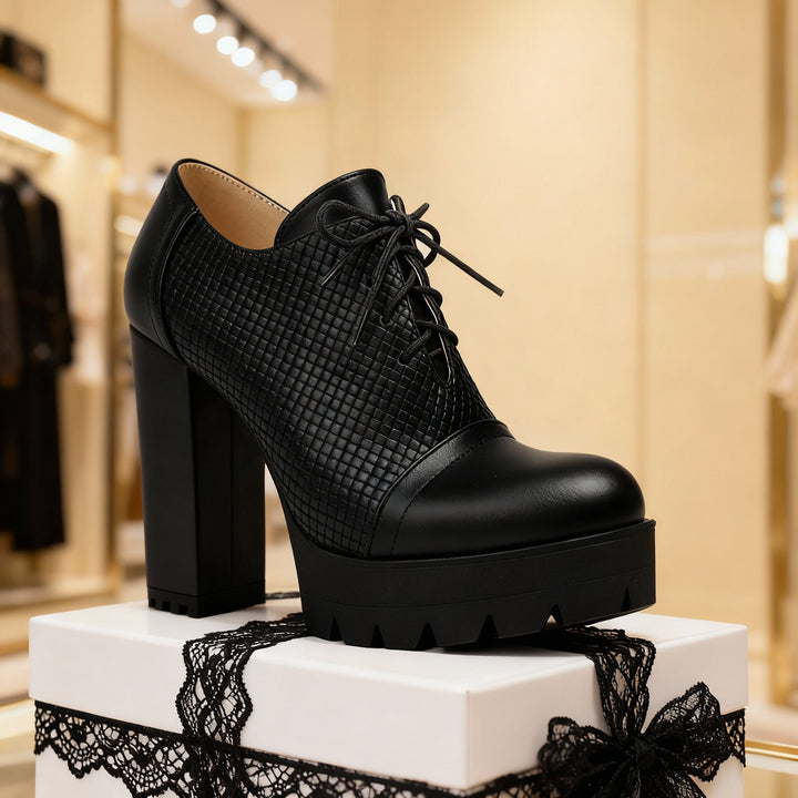 Jeanette Lace-Up Block Heels