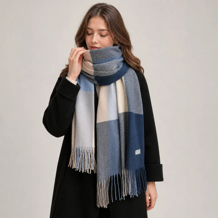 Freja | Oversized Winter Scarf - Color:Blue;Length (CM):70X200cm