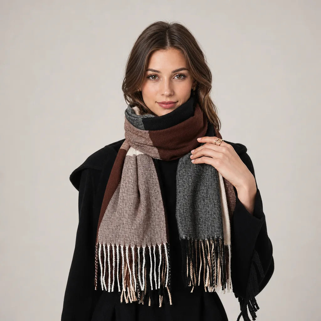 Freja | Oversized Winter Scarf - Color:Brown;Length (CM):70X200cm