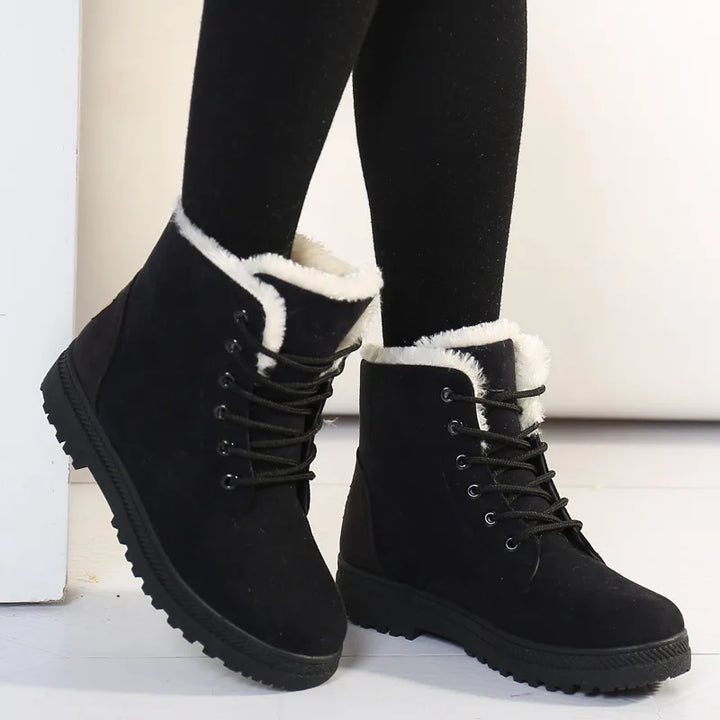 Freya | Women's Cozy Ankle Winter Boots -No match - Color:Black;Size:35