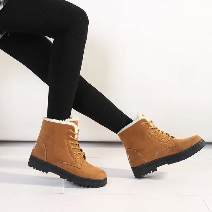 Freya | Women's Cozy Ankle Winter Boots -No match - Color:Sepia;Size:35