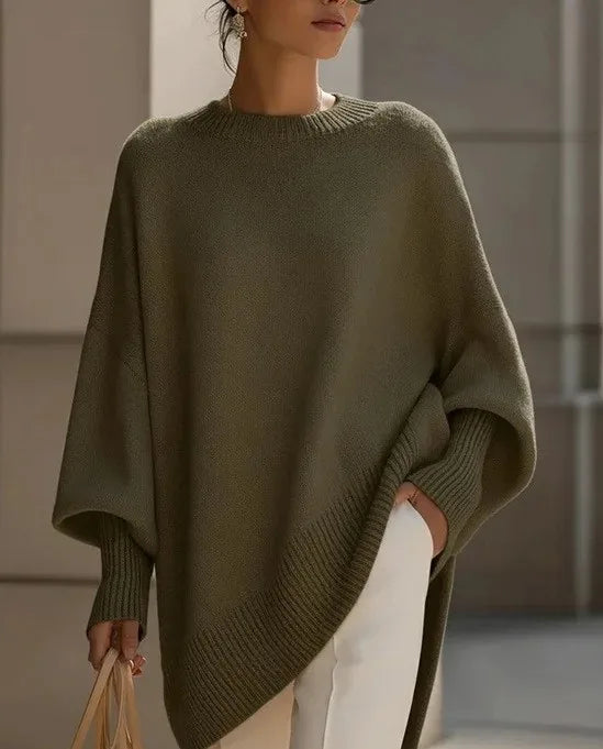 Freyja | Women's Oversized Sweater - Color:Olive Green;Size:XS