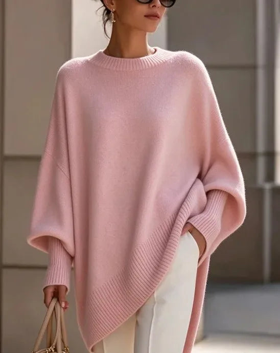 Freyja | Women's Oversized Sweater - Color:Pink;Size:XS