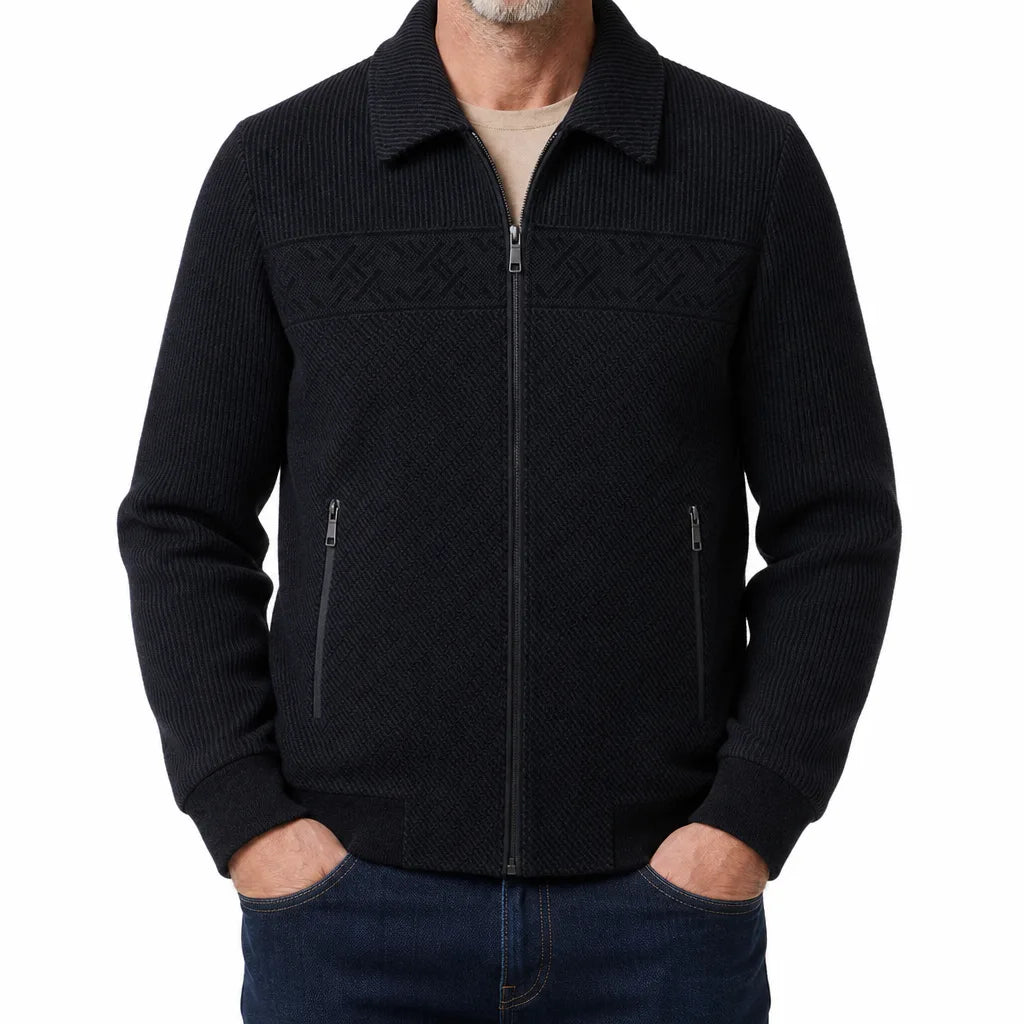 Gabriel | Quilted Jacket - Color:Blue Black;Size:S