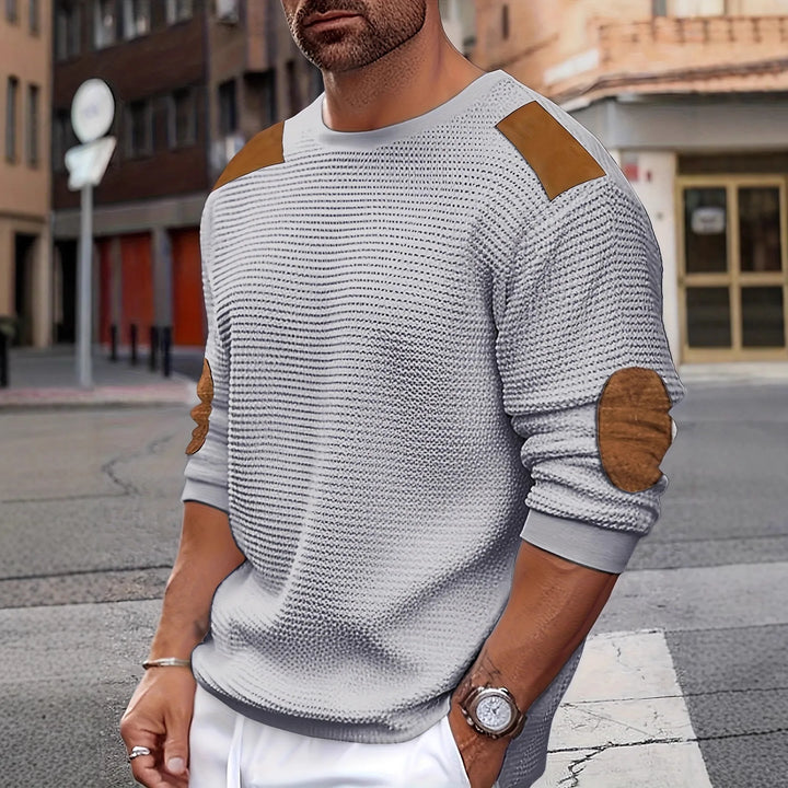 Gannon | Men's Textured Knit Sweater - Color:Grey;Size:XS