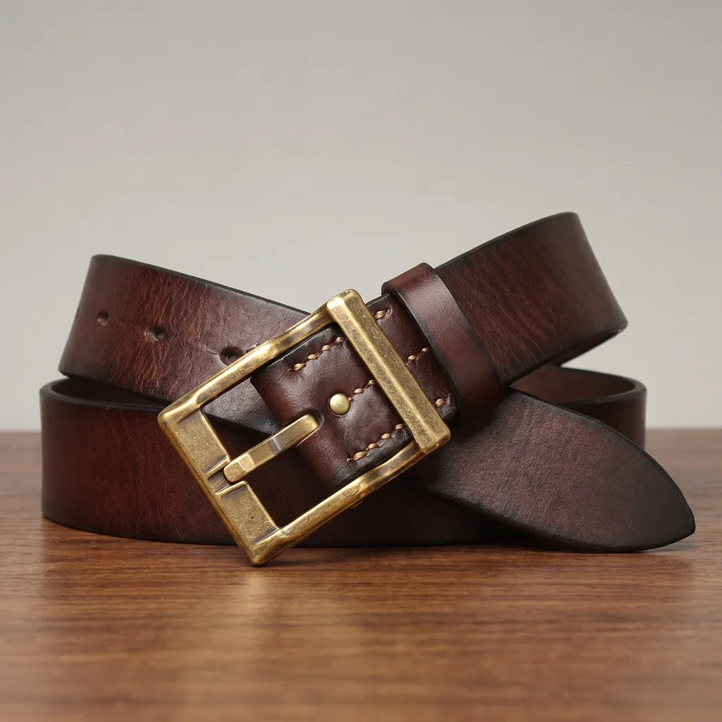 Garrett | Men's Buckle Belt - Color:Dark Brown;Length (cm):105 cm