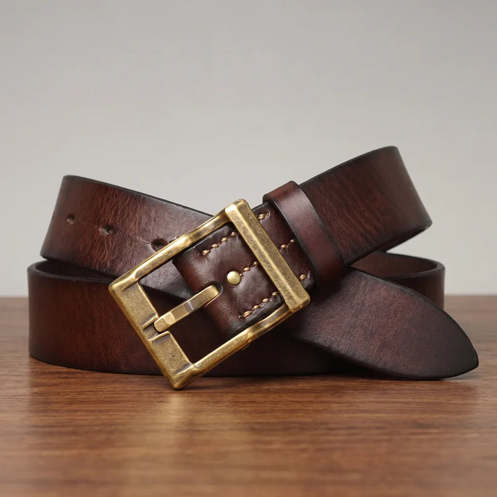 Garrett | Men's Buckle Belt - Color:Dark Brown;Length (cm):105 cm