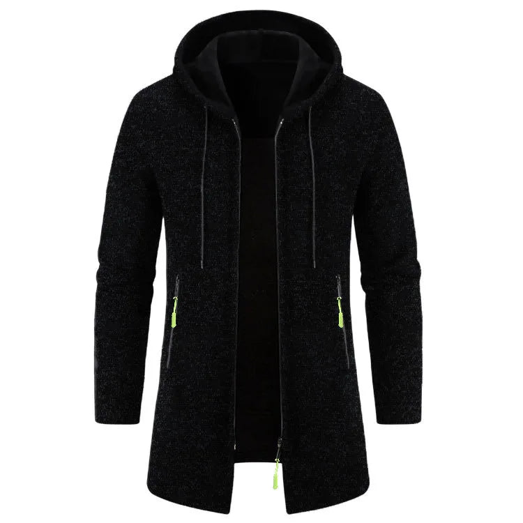 Garrison | Men's Hoodie Trench Coat  - Size:XS;Color:Black