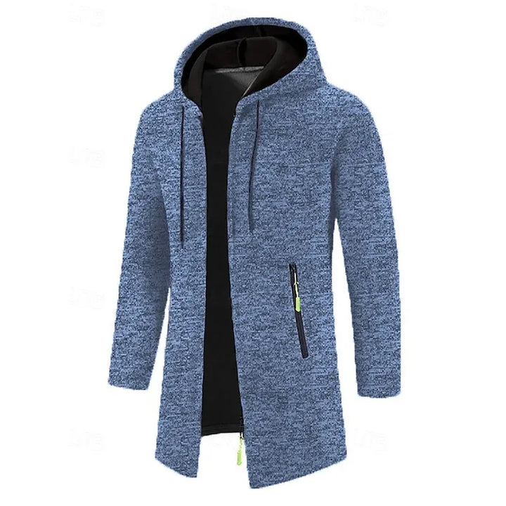 Hooded Longline Coat Blue1.webp