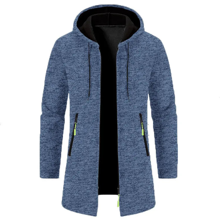 Garrison | Men's Hoodie Trench Coat  - Size:XS;Color:Navy Blue