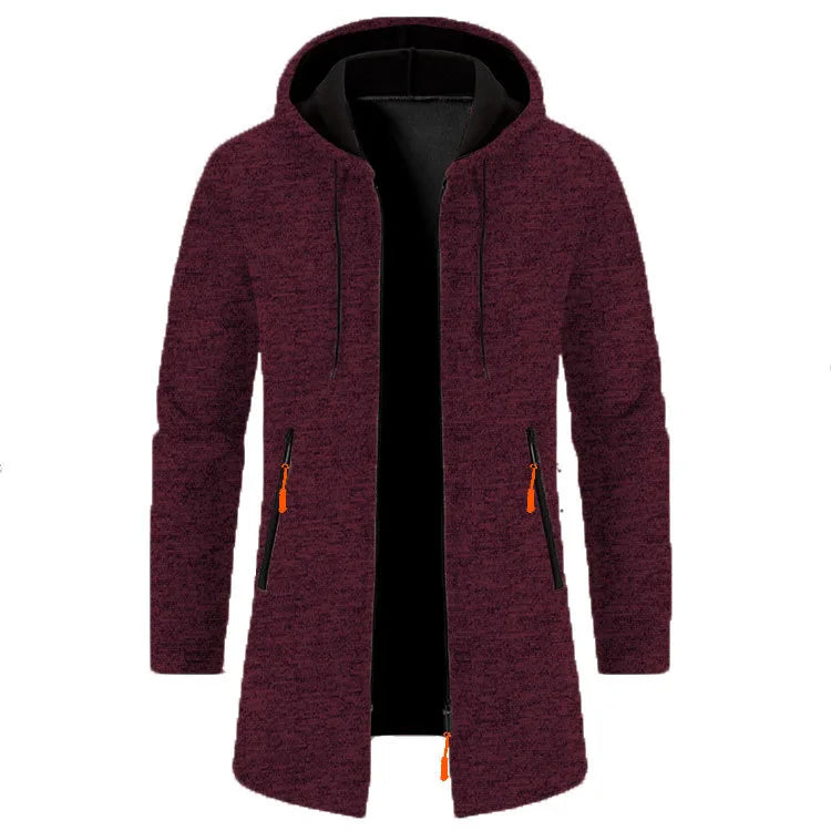 Garrison | Men's Hoodie Trench Coat  - Size:XS;Color:Wine