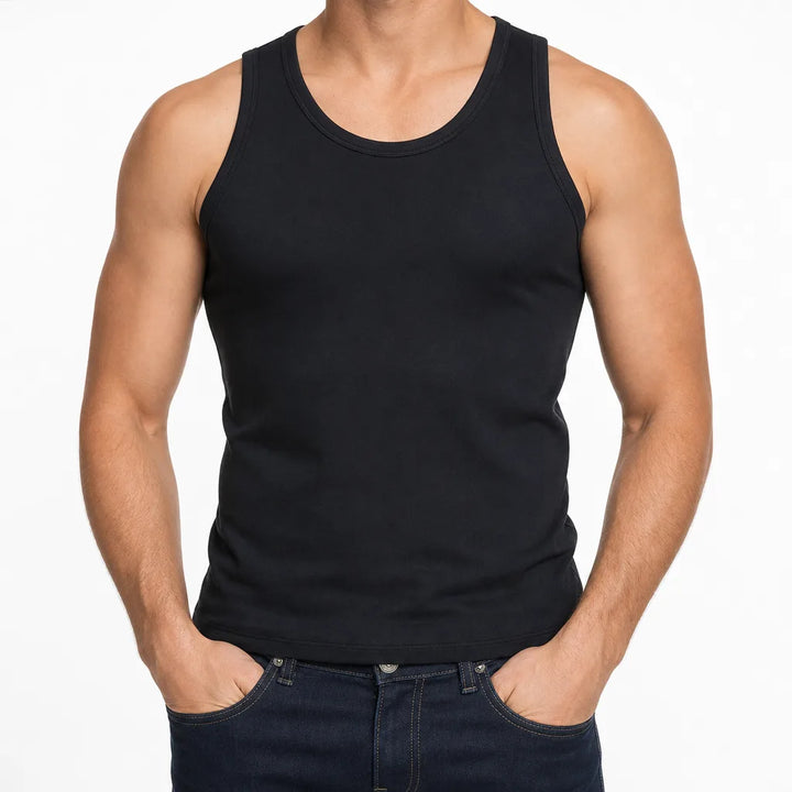 Men's Black Heath Cotton Tank Top