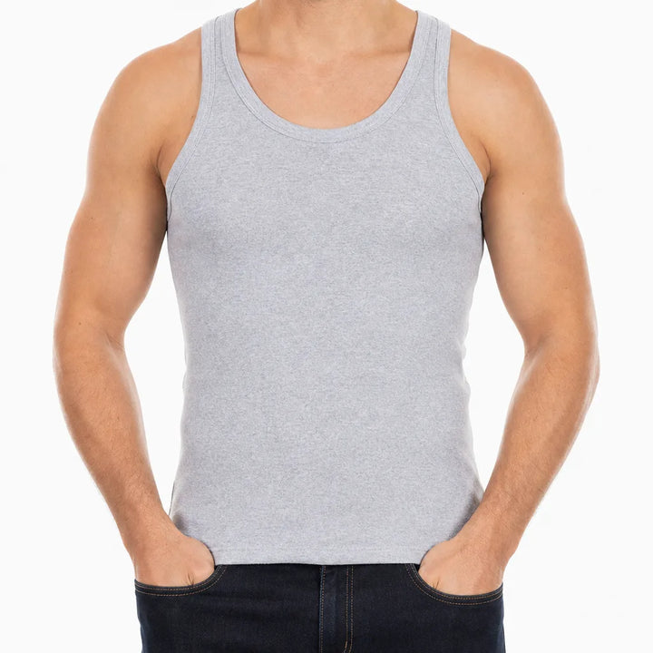 Men's Gray Heath Cotton Tank Top