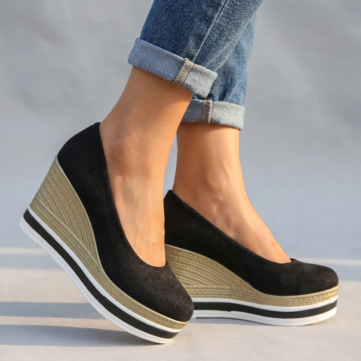 Gemma Wedge Pumps - Color:Black;Size:35