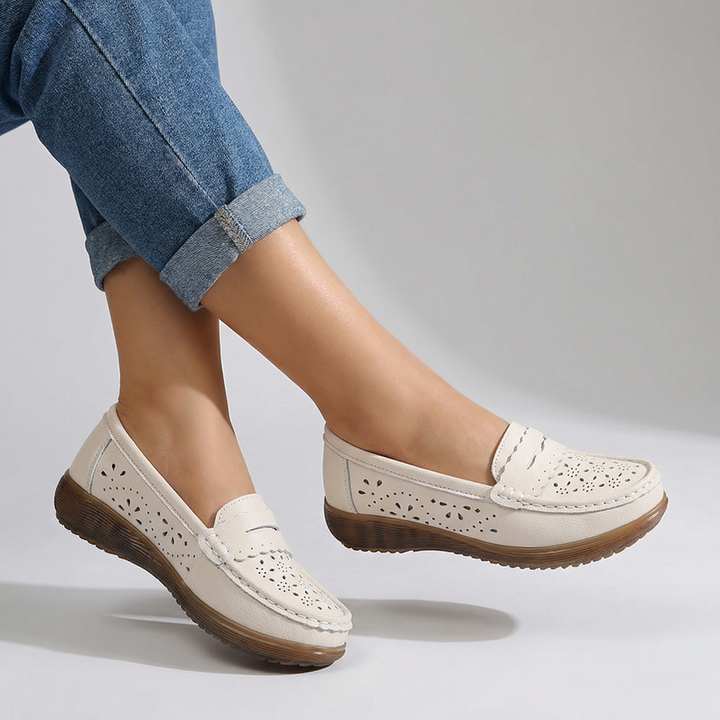Elara Vance Perforated Loafers